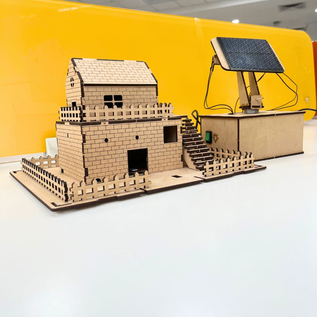 DIY Solar Phone Charging House Kit with Sun Tracker, Educational Science Project for Students