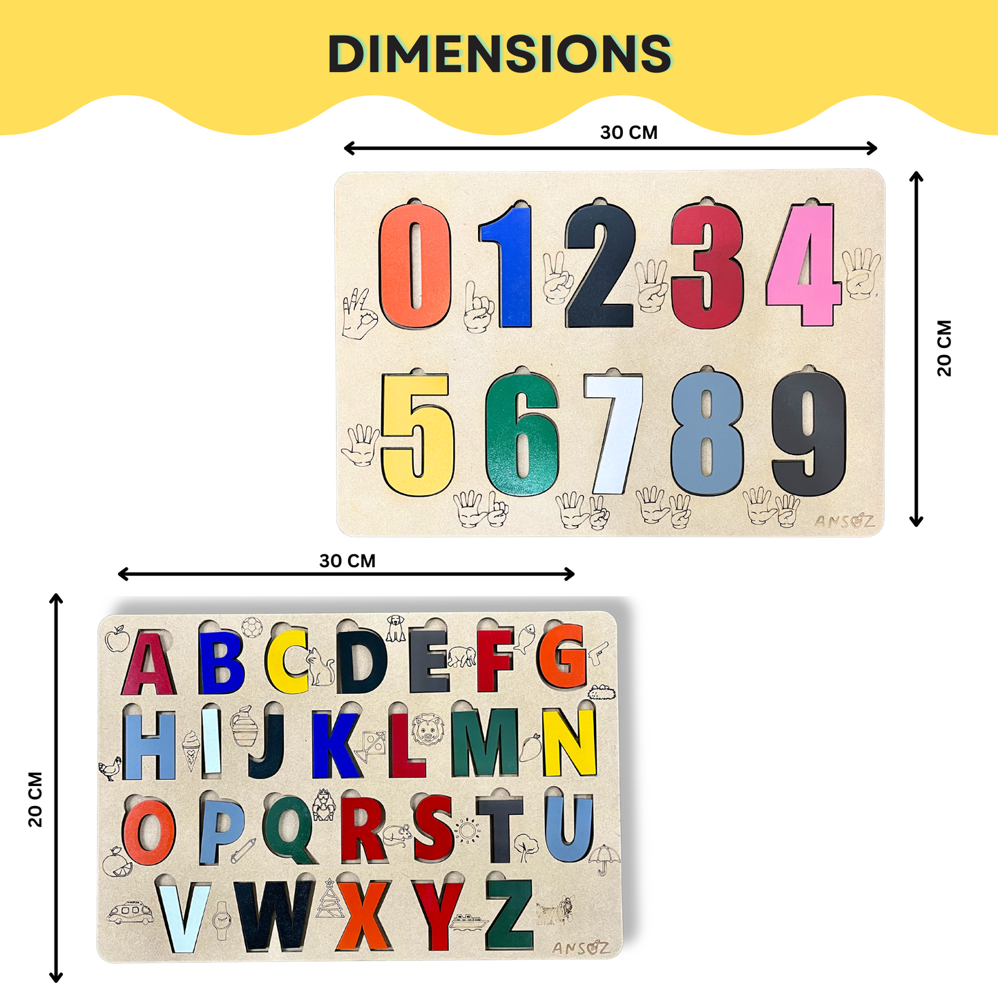 Engage & Educate: Wooden Number and Alphabet Puzzle Combo for Kids