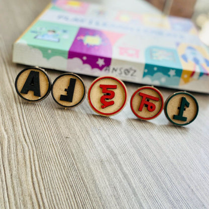 All-in-One Educational Stamp | English, Hindi Swar, Vyanjan & 0-9 Number Stamp Kit for Kids