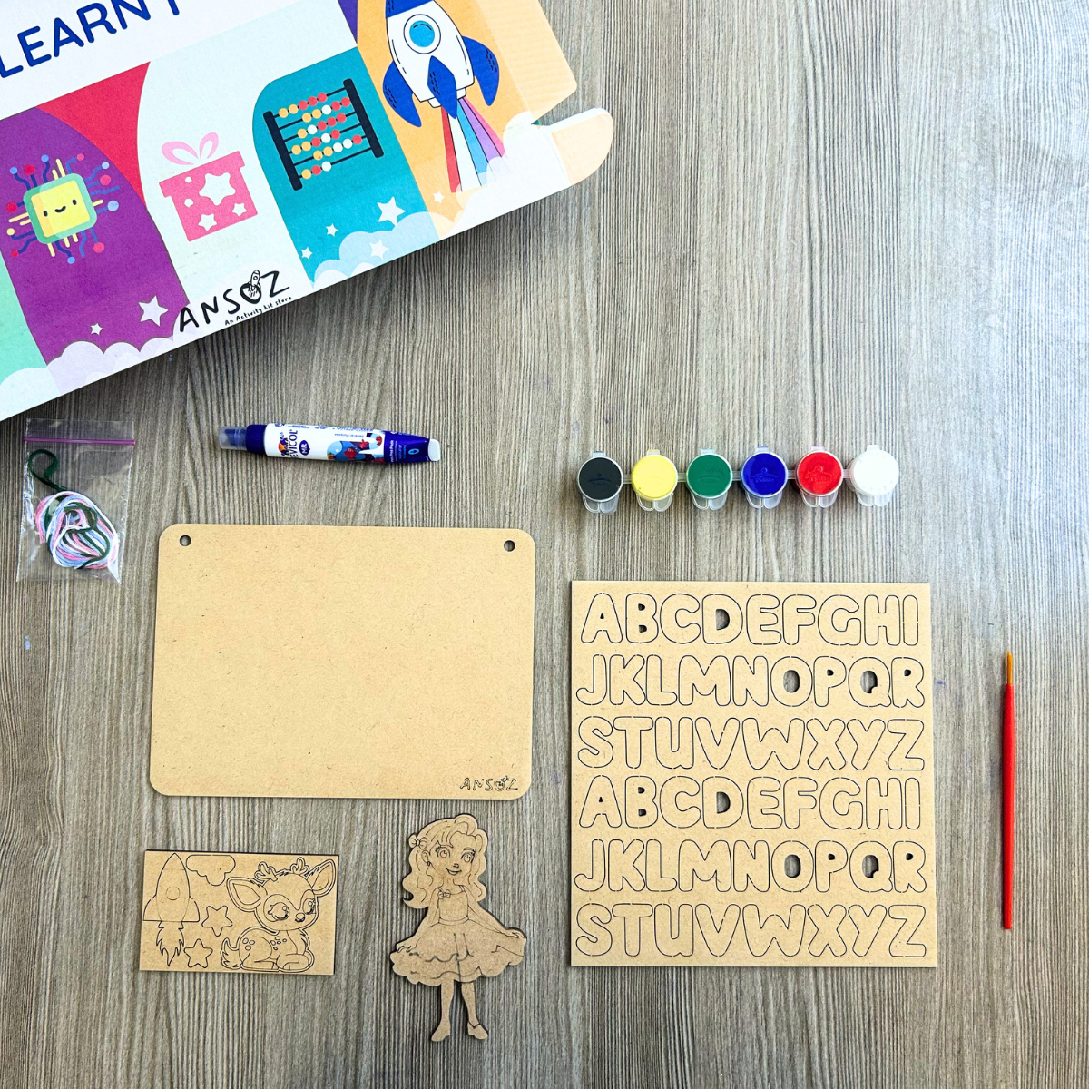 DIY Personalized Wooden Name Plate Kit for Girls 5+