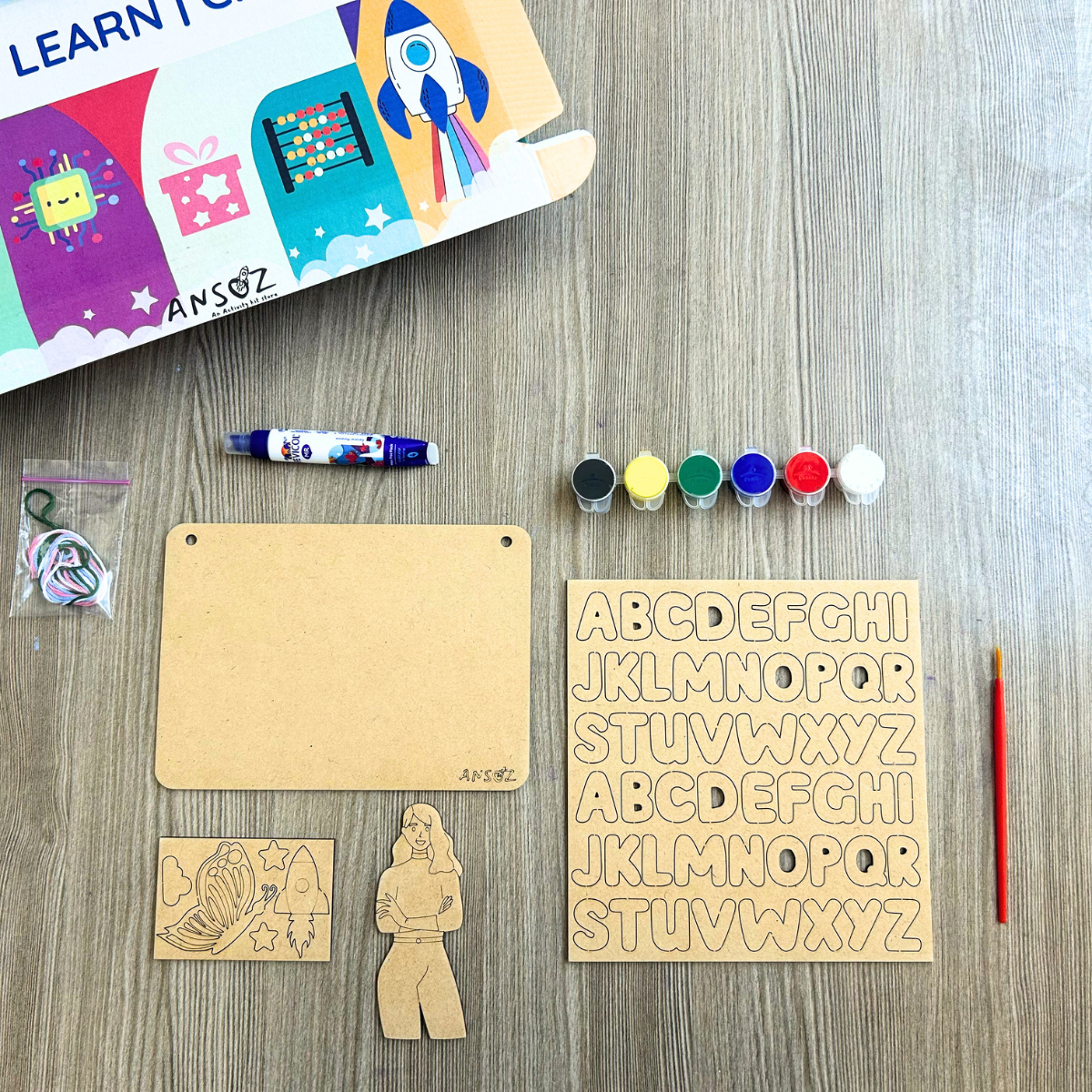 DIY Personalized Wooden Name Plate Kit for Girls 5+