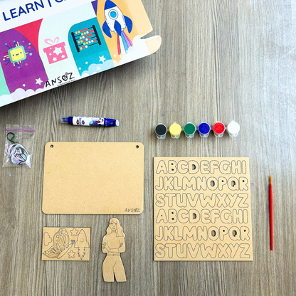 DIY Personalized Wooden Name Plate Kit for Girls 5+