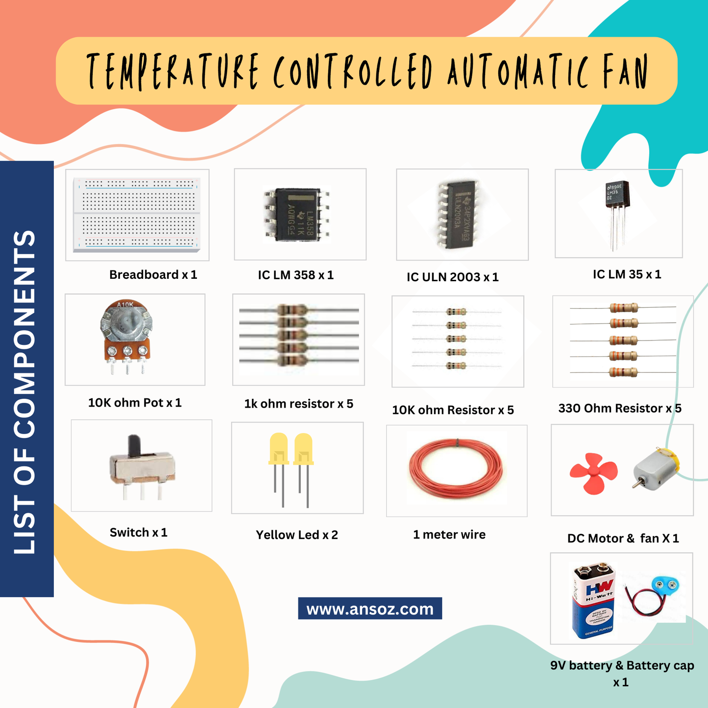 Temperature Controlled Automatic Fan DIY Electronic Kit