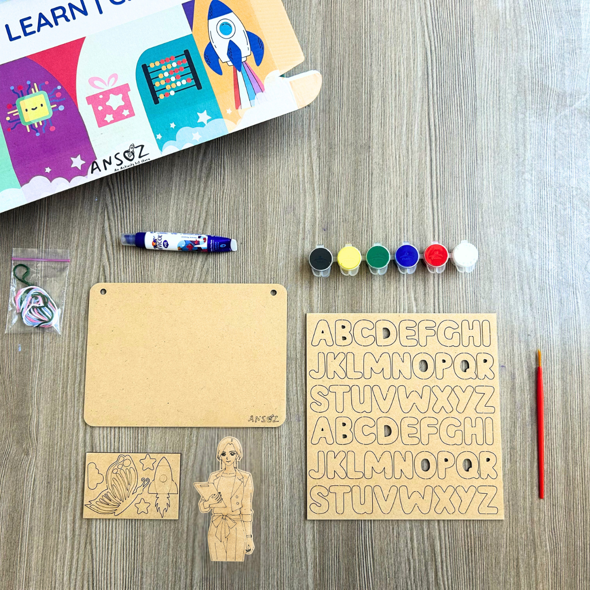 DIY Personalized Wooden Name Plate Kit for Girls 5+