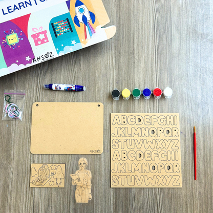 DIY Personalized Wooden Name Plate Kit for Girls 5+