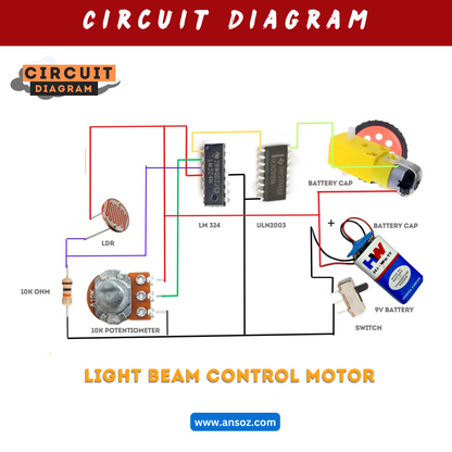 Light Beam Control Motor DIY Electronics Kit - Fun & Educational Project for Students and Hobbyists - Ansoz