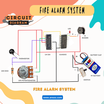 Fire alarm system Electronic Project Diy Kit