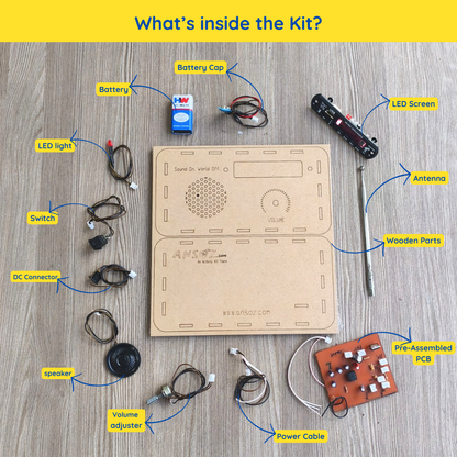 DIY Wooden FM Radio Kit & Bluetooth Speaker | Science Working Model for 12+