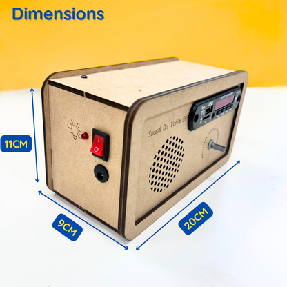DIY Wooden FM Radio Kit with Bluetooth, Built-in Speaker, LED Display| Perfect for Science Project