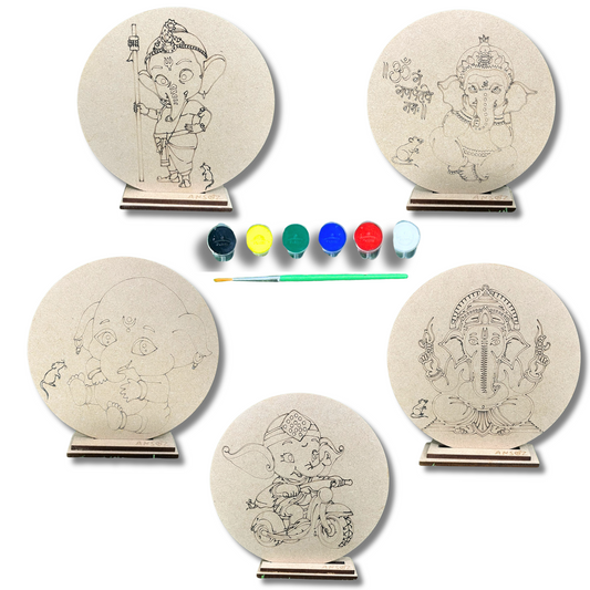 5 Forms of Ganesha Coloring DIY Coasters Kit