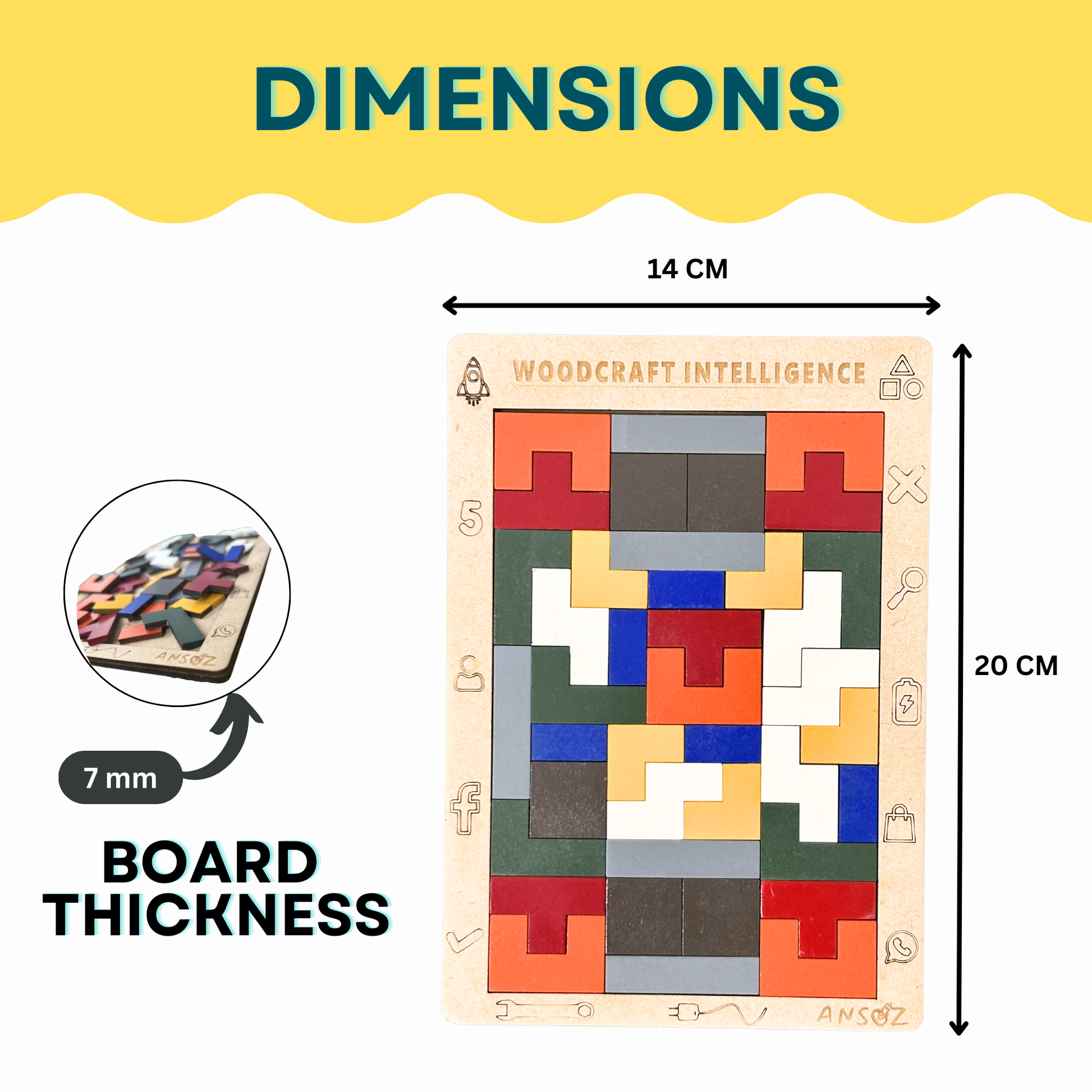 Wooden Tetris Puzzle