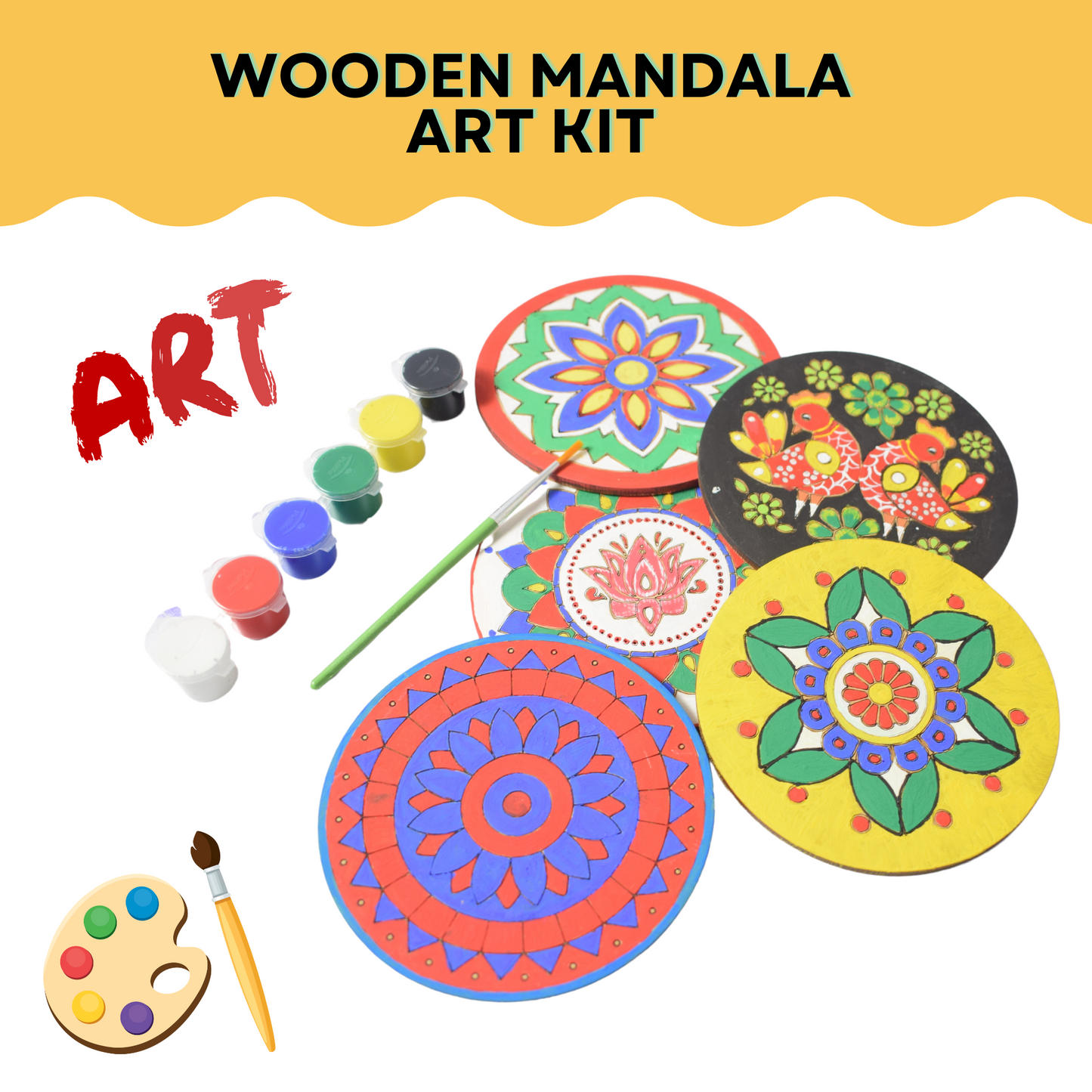 Wooden Mandala Art Kit