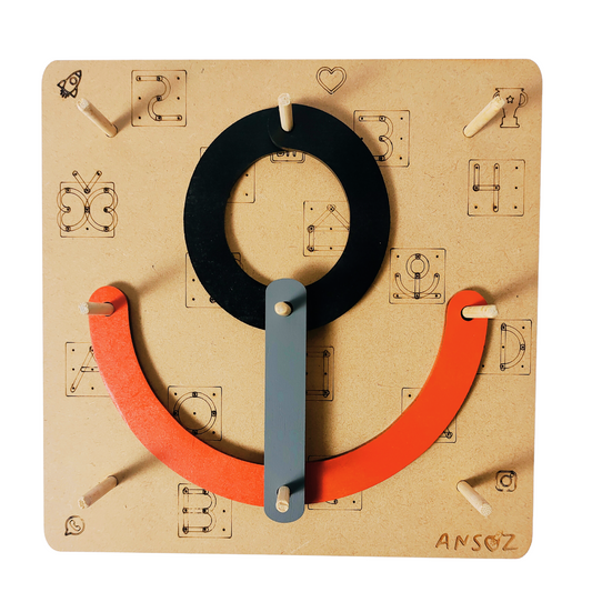 Wooden Alphanumeric & Common Shape Construction Puzzle Board