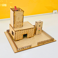 Water level indicator DIY electronic kit showing water tank model with low medium full LED indicators and buzzer for science exhibition project.