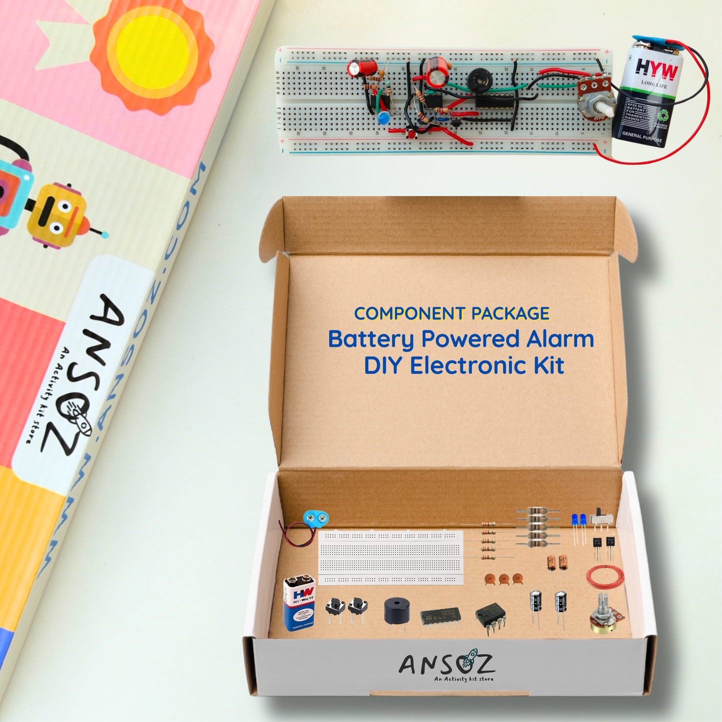 Battery-Powered Alarm Timer DIY Electronic Kit | Ansoz
