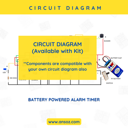 Battery-Powered Alarm Timer DIY Electronic Kit | Ansoz