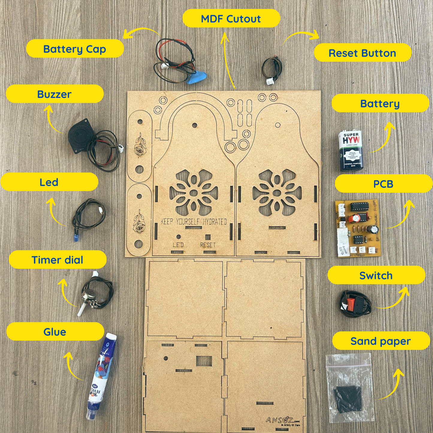 Battery-Powered Alarm Timer DIY Electronic Kit | Ansoz