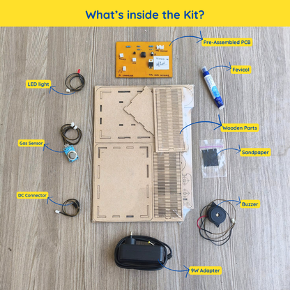 Gas Leakage Detector Project DIY Kit | MQ Gas Sensor Science Working Model for Kids 10+