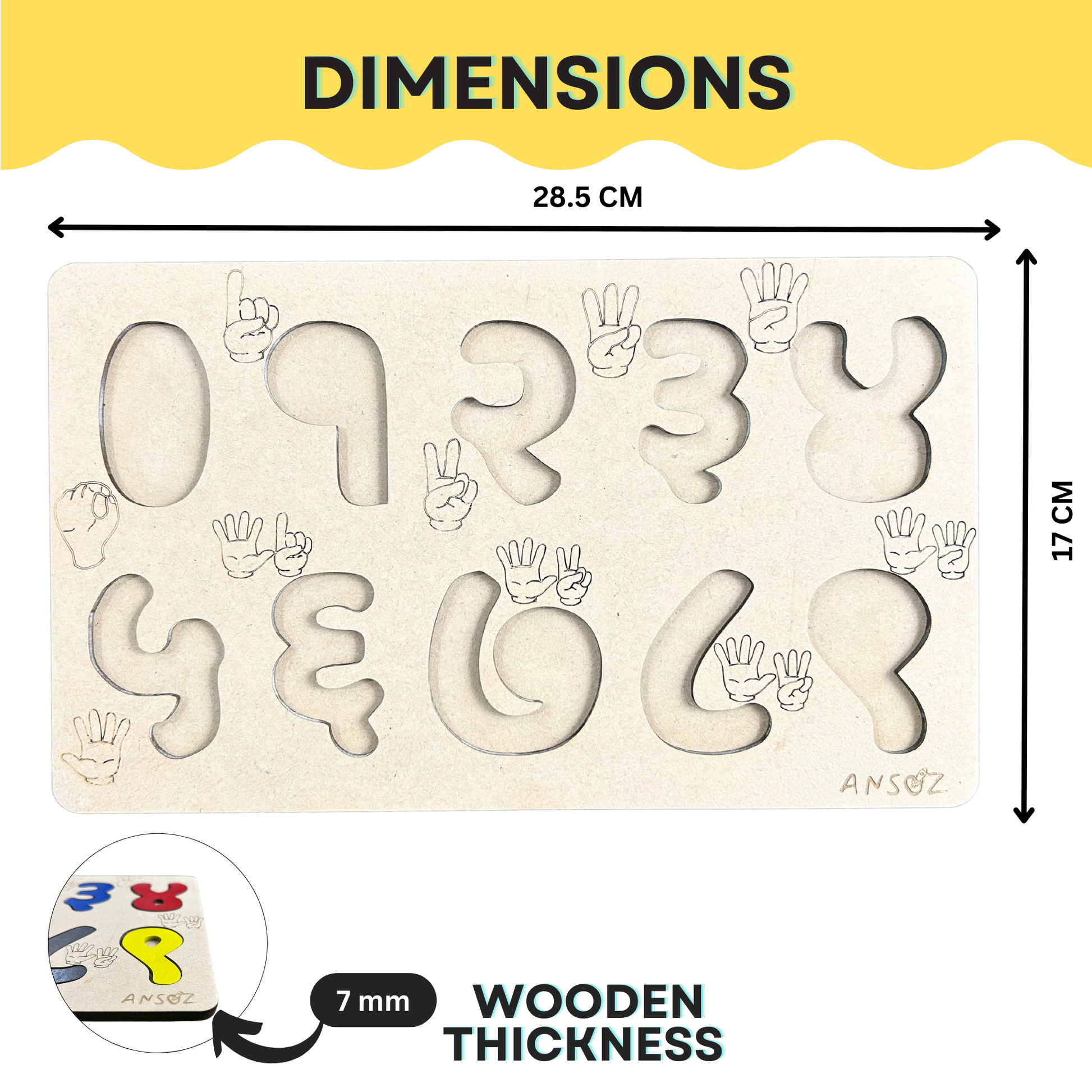 Wooden Hindi Number Puzzle