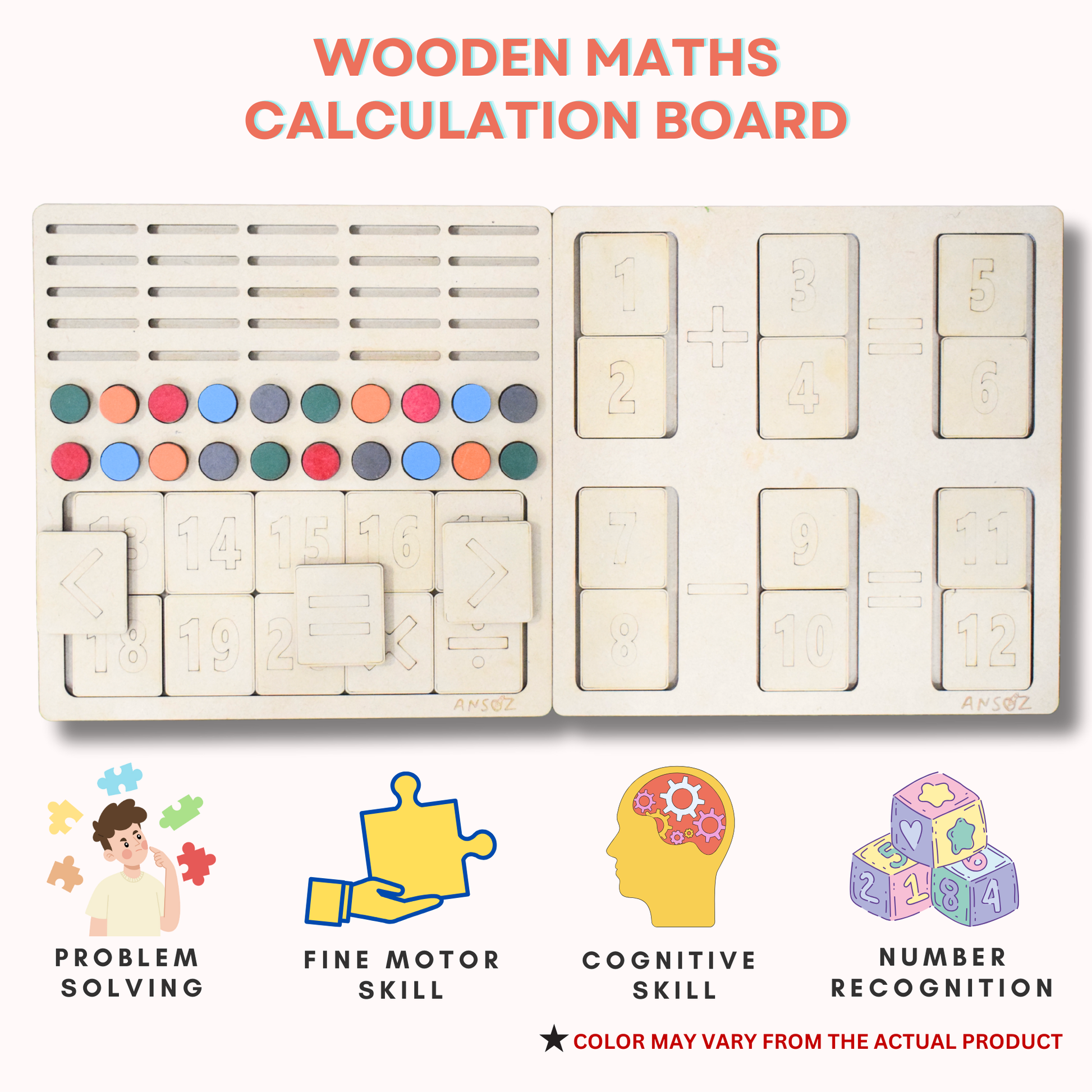 Wooden Math Calculation Board