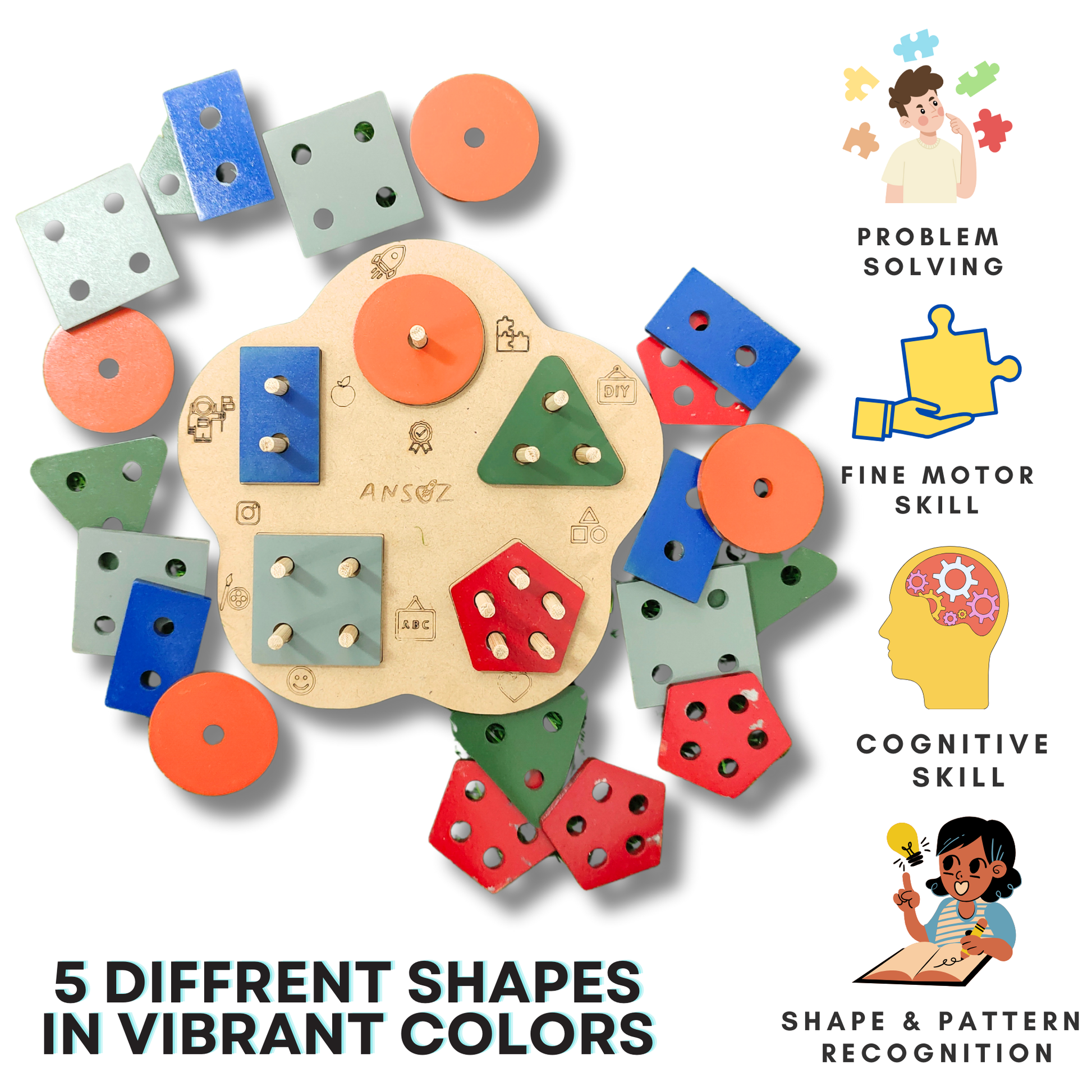 Color and Shape Recognition Toy for Toddlers