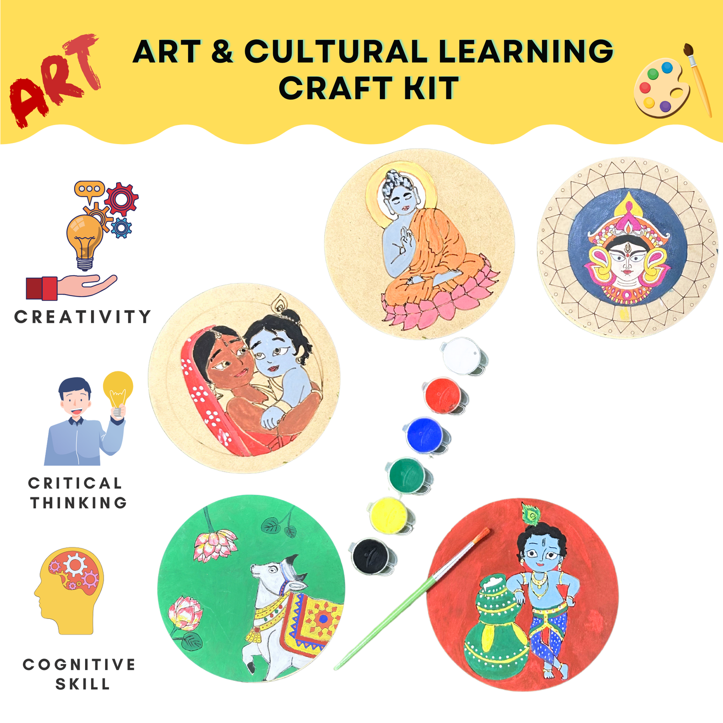 Religious Art & Cultural Learning Craft Kit - Creative Canvas & Paints