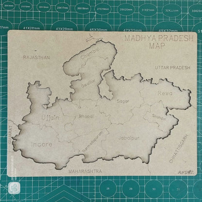 Wooden Madhya Pradesh Map Puzzle – Educational Tool for Kids & Students