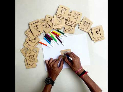 Hindi Consonant Stencil Kit | Fun & Easy Way to Learn Hindi Letters | Ansoz